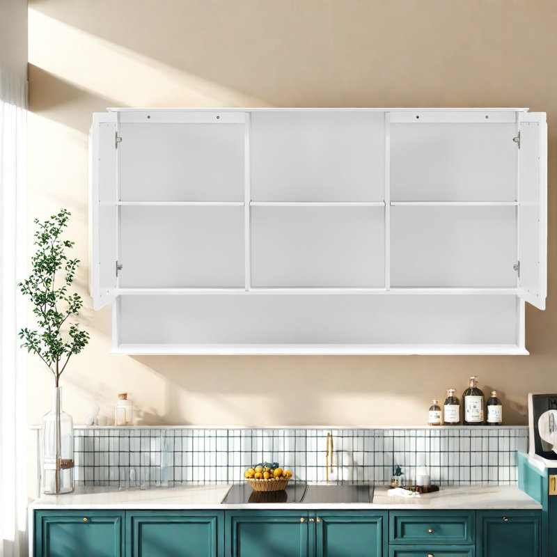 Armoire à pharmacie avec rangement, armoire de salle de bain moderne en bois MDF 60 po