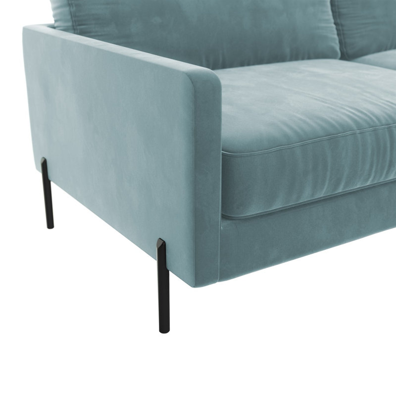 Justin 4 Seater Corner Sectional, Right Hand Facing, Light Green
