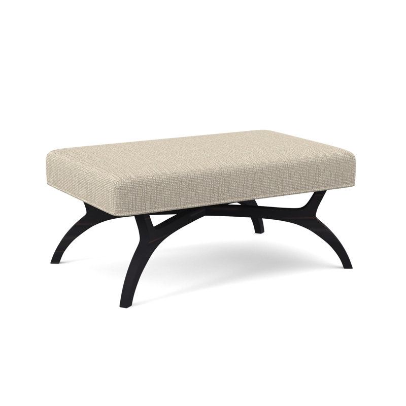 Ansel Upholstered Bench, Vintage Ebony, Stepping Stones Ivory