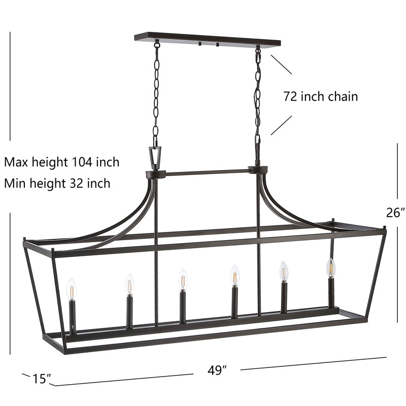 Nardone 6 - Light Kitchen Island Pendant, Oil Rubbed Bronze