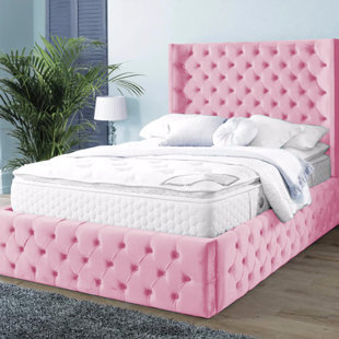 Buckingham Chesterfield Velvet Upholstered Bed Frame - Deep Button, Sprung Slats