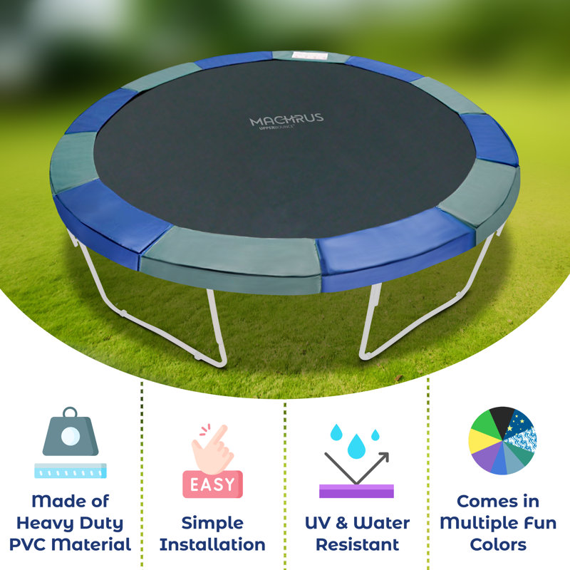 Machrus Upper Bounce Trampoline Super Spring Cover - Fits 12 FT Round Trampoline Frame - Blue/Green