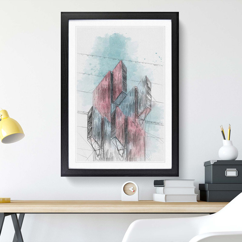 Sketching the Architecture Vol.64 - Picture Frame Drawing Print, 48cm H x 36cm W x 2cm D, Black Framed