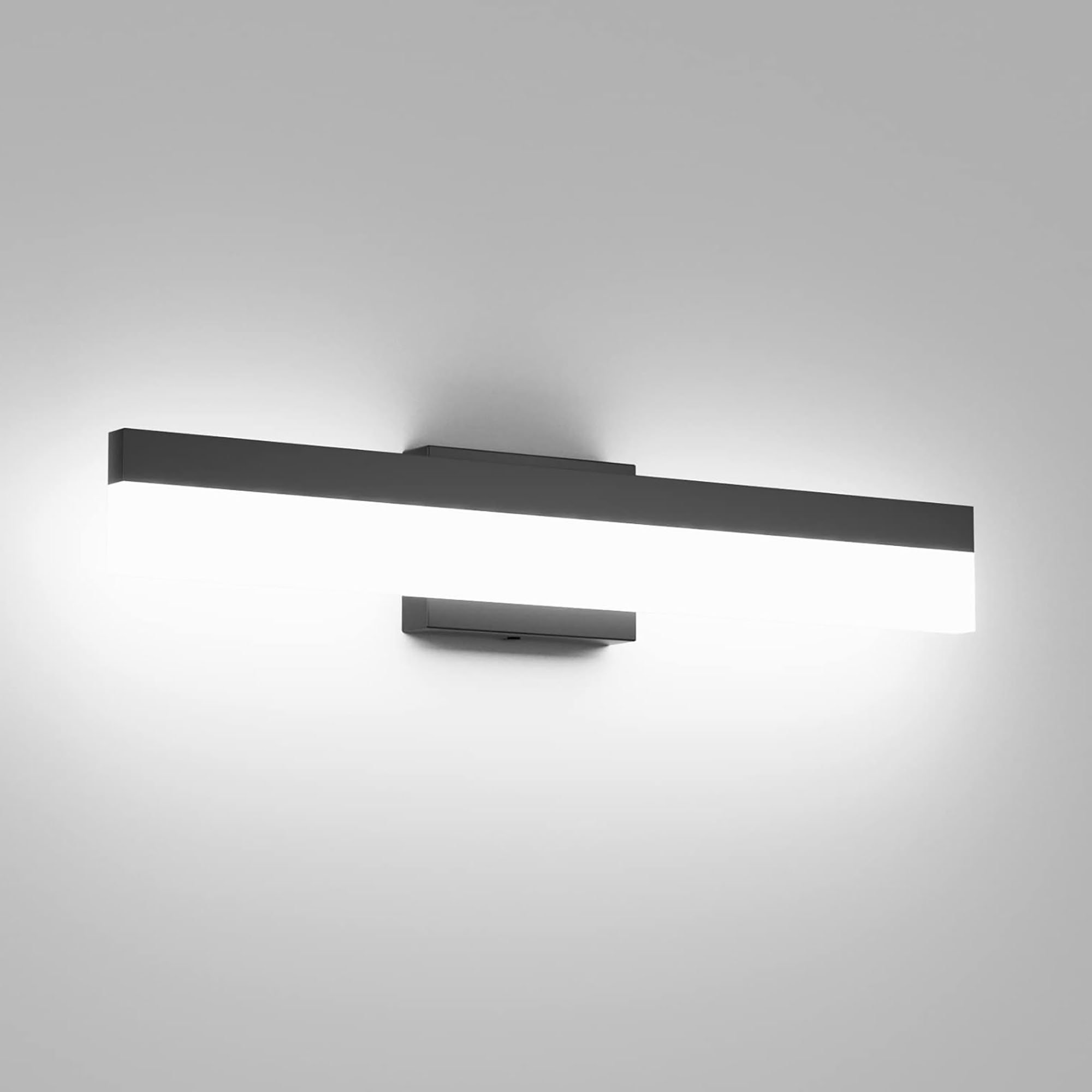 Modern LED Bathroom Vanity Light – 24 Inch, 24W, 2300 Lumen, Dimmable, 5CCT, ETL Certified, Matte Black – Over Mirror Lighting
