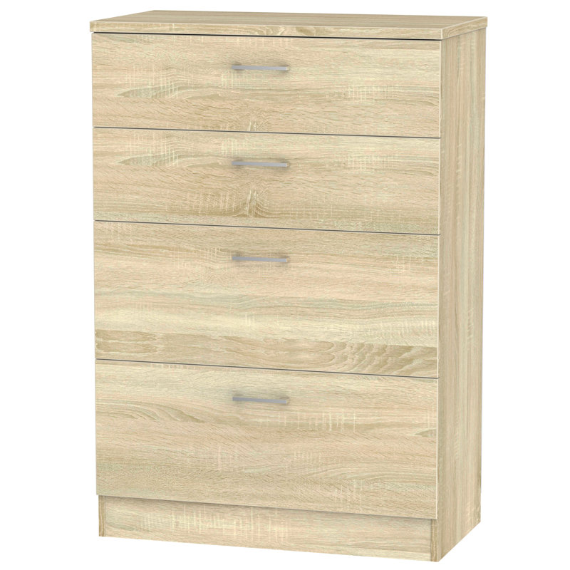 Fully Assembled Ingram 4 Drawer Chest, Bardolino Oak
