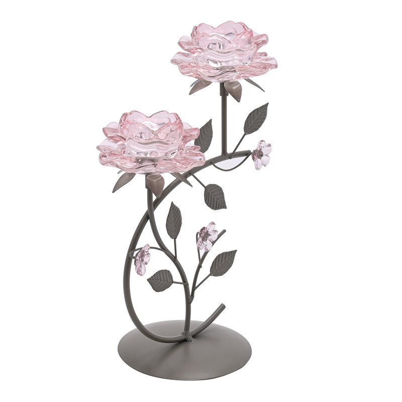 30.7Cm Glass Metal Tabletop Votive Holder