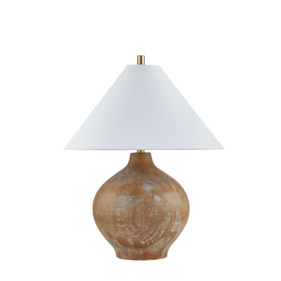 Serenity 27" Resin Table Lamp with Fabric Shade, Brown