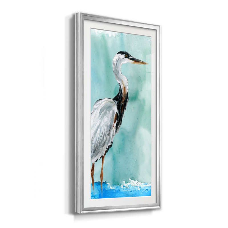 Delray Crane I - impression, H 14,5 po x l 26,5 po x P 1,5 po, Argent