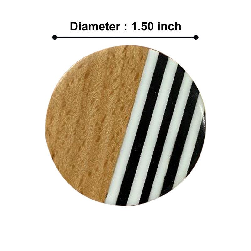 1.5" Diameter Wooden Stripe Knobs