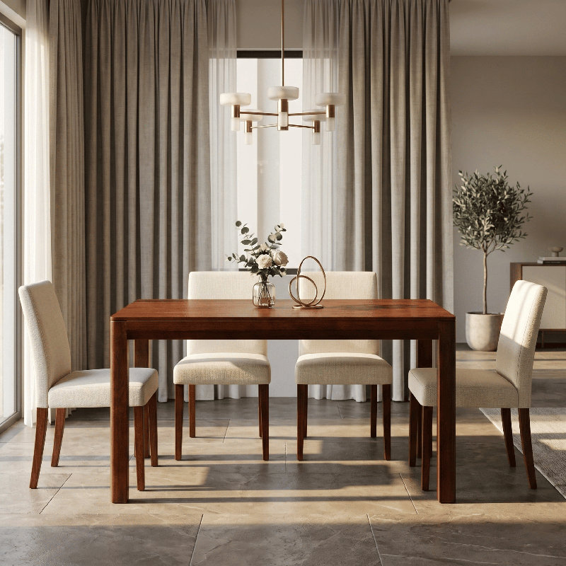 Table de salle à manger rectangulaire de 55 po NTC Flow, Noyer foncé, H 29,92 po x L 55,12 po x l 35,43 po