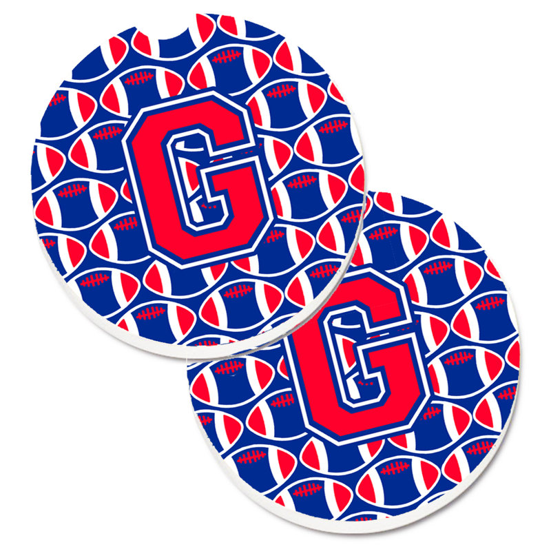 Sous-verre de football, G, Cramoisi de Harvard / bleu de Yale