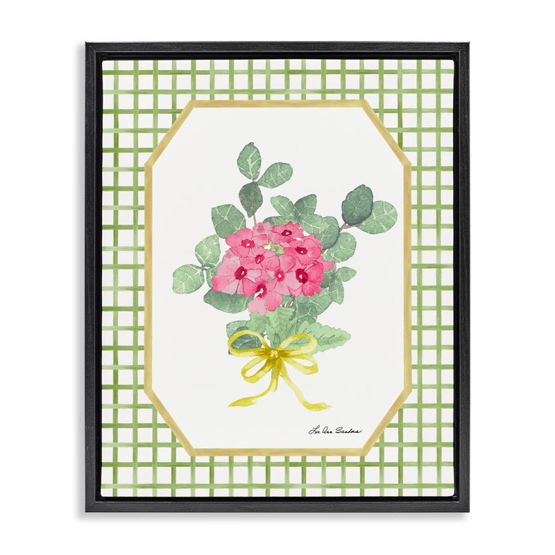 «Botanical Story on Grid», conception de Lee Ann Sanders, Cadre flottant noir de jais, H 21 po x l 17 po