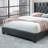 Joshual Upholstered Fabric Tufted, Platform Bed, Fully Slates in Balck-1802573176