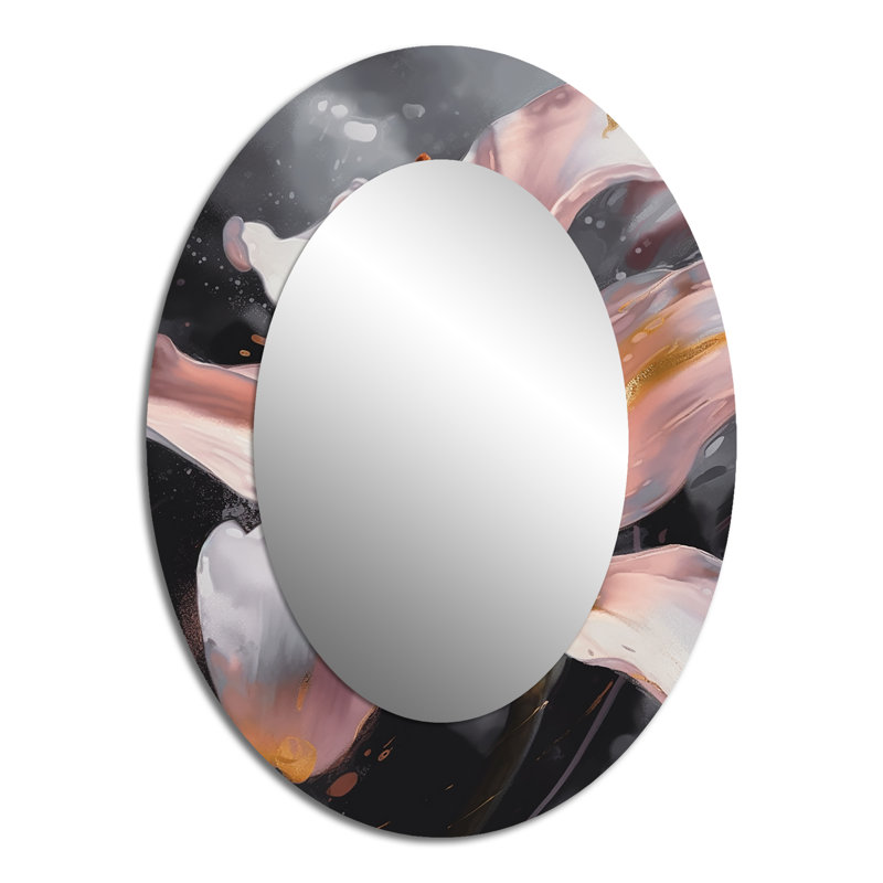 Miroir mural blanc moderne gracieux Lilies IV, 40 po x 30 po