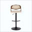 Tabouret de bar réglable avec pivot en métal et repose-pieds rond en T - ensemble de 2