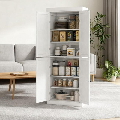 Armoire de cuisine autoportante de style moderne, armoire de cuisine, armoire de rangement avec portes et tablettes