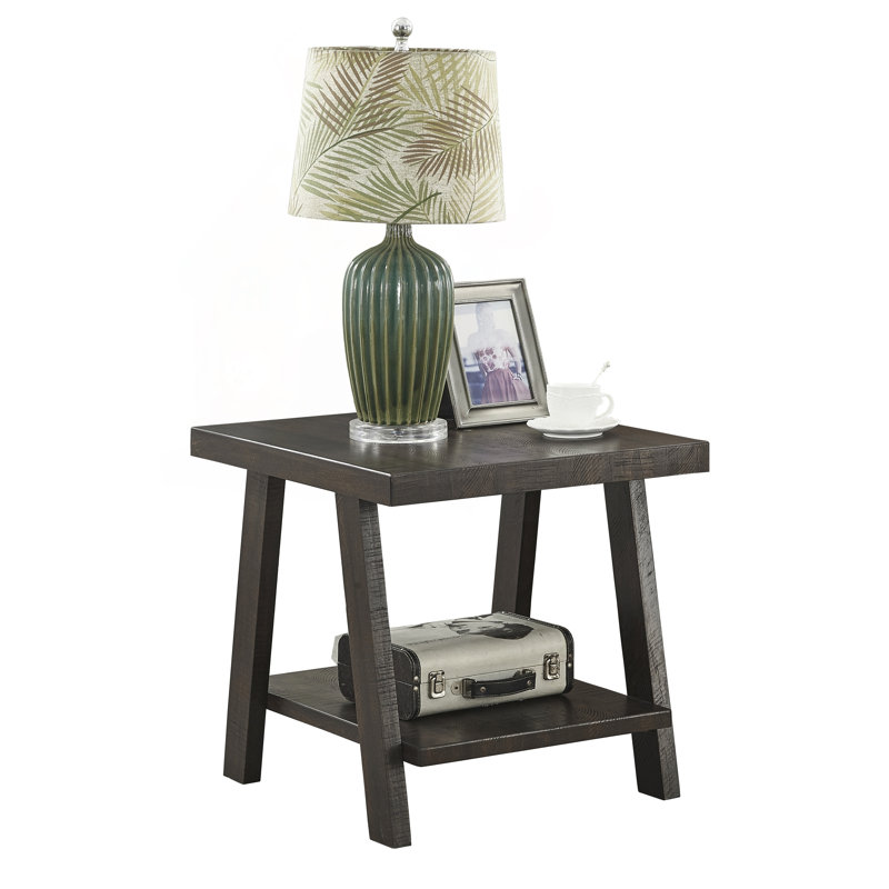 Rich Espresso Shelf End Table