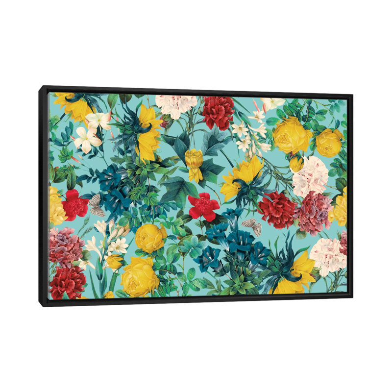 « summer botanique iii » par burcu korkmazyurek, impression sur toile tendue, H 40 po x l 60 po x P 1,5 po, Pas de tapis
