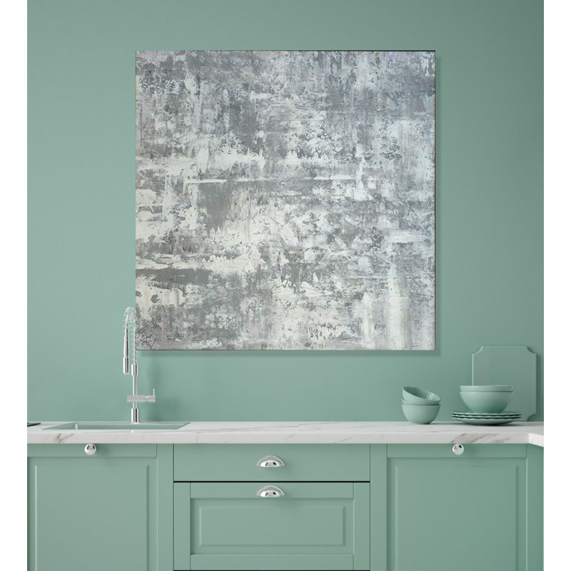White Rain Print by John Beard, 40" H x 40" W x 1.5" D, Unframed