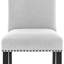 Chaise d'appoint rembourrée grise, conception moderne, base en bois pour salle à manger, chaise contemporaine en tissu de 2, assise rembourrée,