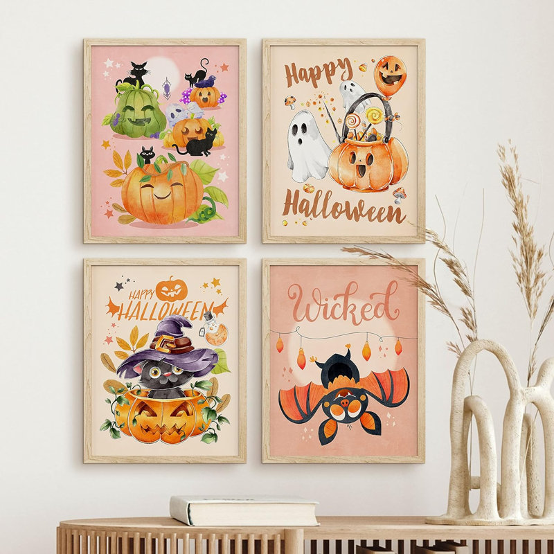 Adorable chauve-souris citrouille d'Halloween, Naturel, H 10 po x l 8 po
