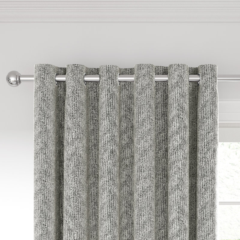 Hana Room Darkening Curtain, Silver, 168cm Width x 228cm Drop