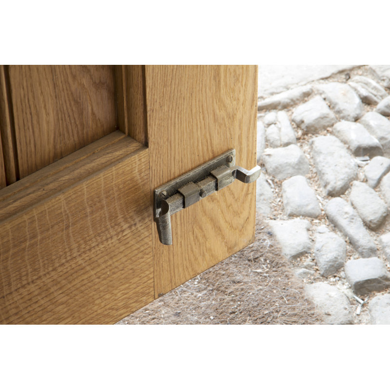 Fishtail Cranked Door Bolt, Pewter Patina