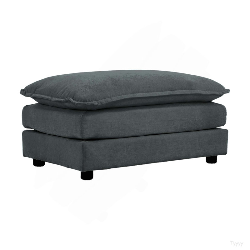 Chenille Fabric Ottomans Footrest To Combine With 2 Seater Sofa, 3 Seater Sofa And 4 Seater Sofa, Grey Chenille