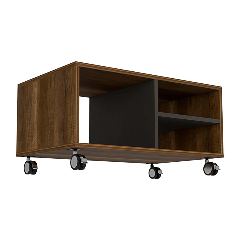 Table basse 32 "brune et noire avec trois tablettes