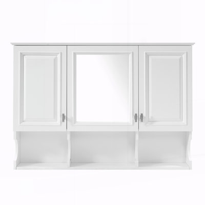 41 Inch Mirror Medicine Cabinet with Open Shelves
