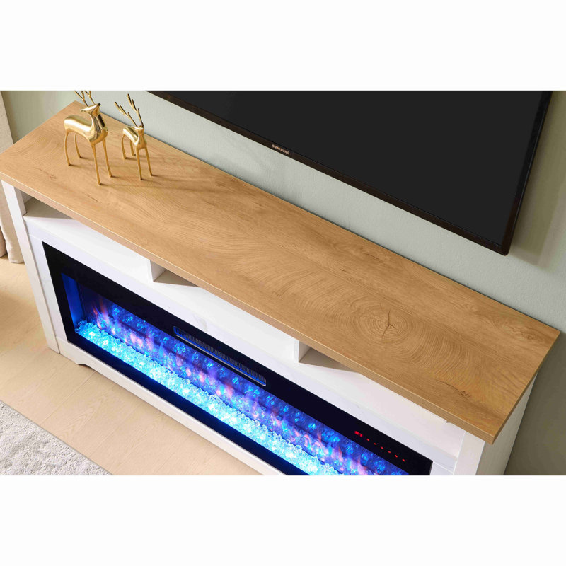 Meuble télé avec foyer électrique intelligent 50 po, H 32 po x L 60 po x l 13,75 po