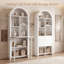 Bureau d'artisanat pliable avec tablettes de rangement, bureau convertible dissimulé en bibliothèque pour petits espaces 2-en-1-131418485