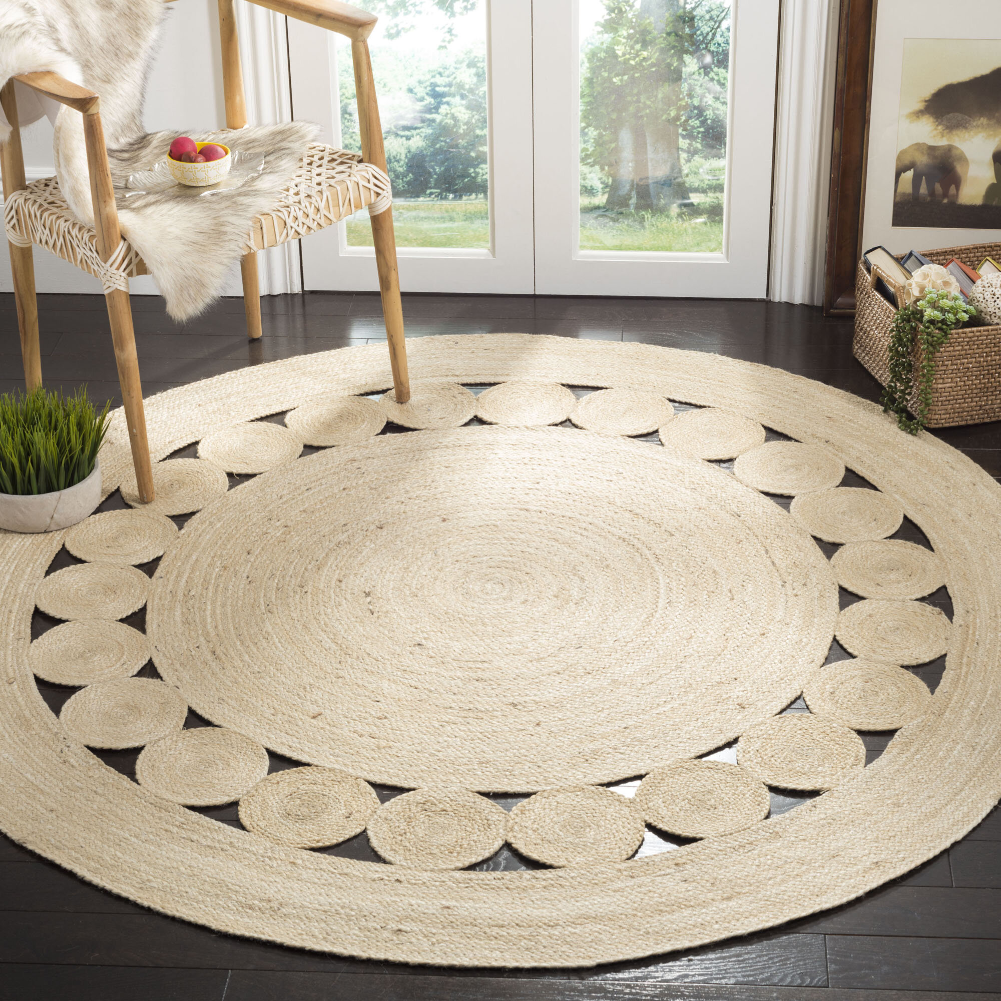 Cruise Handmade Braided Jute Area Rug in Off White