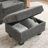 Single sofa recliner with manually adjustable backrest, USB charging port on the armrest side, and a matching storage ottoman-1332471401
