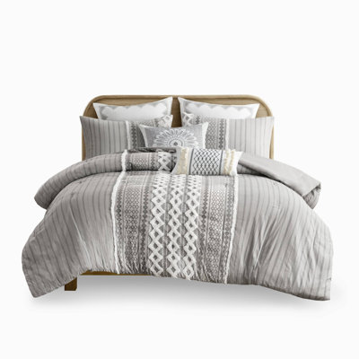 Soft Gray Cotton Bedding Sets Modern Comfort Full/queen