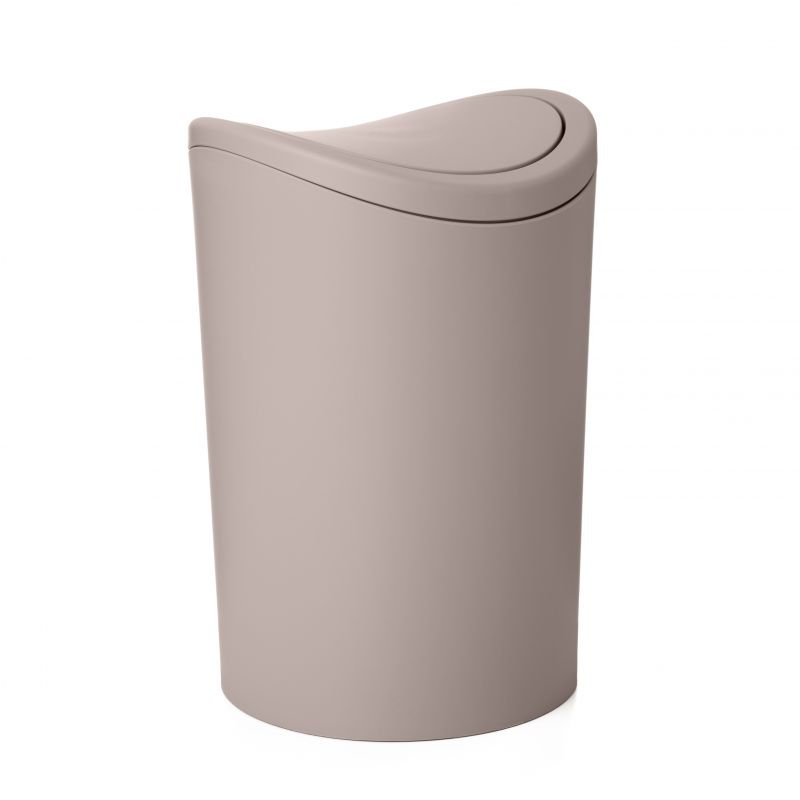 Petite poubelle de salle de bain Superio, 6 L, gris, Brun clair
