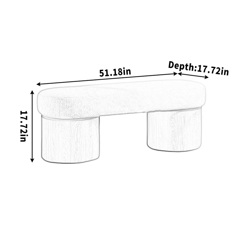 Banc simple pour changer de chaussures, H 17,72 po x l 51,18 po x P 17,72 po
