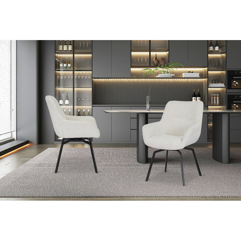 Scipio 45cm H Polyester Upholstered Armchair, Ecru
