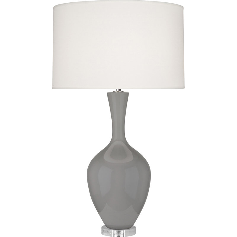 Audrey Resin Table Lamp, Smokey Taupe