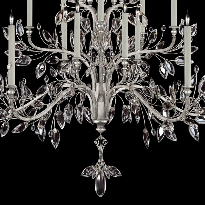 Crystal 20 - Light Chandelier, Silver