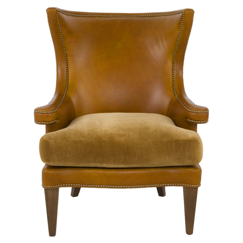 Fauteuil à oreilles Phoenix, Espresso, Petit étain, Selle 1115