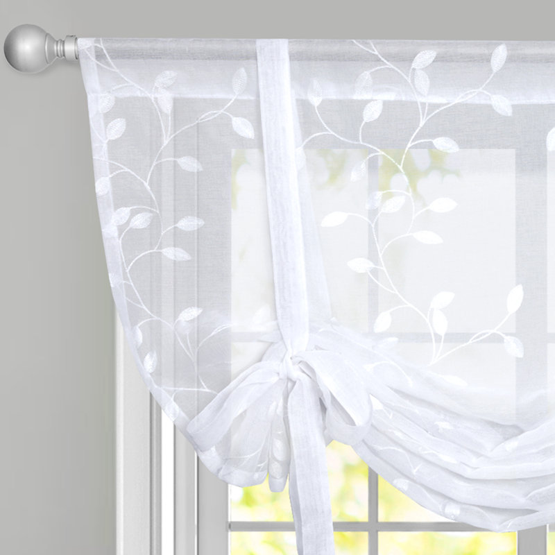 Rod Pocket Sheer Window Valance, White
