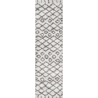 Tapis beige / gris foncé à poils longs Algaida