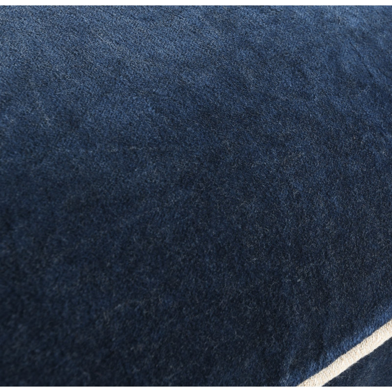 Harriet Cotton Throw Pillow, Navy, Square 18"
