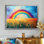 «Countryside Rainbow Over The Wheat Fields I» - art mural arc-en-ciel