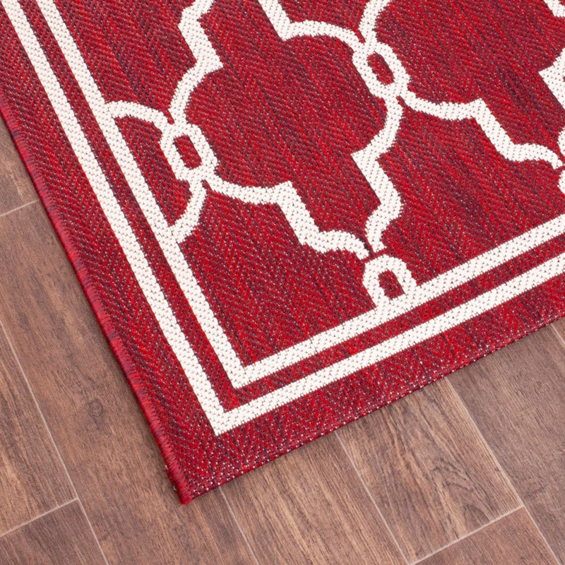 Aodan Geometric Indoor / Outdoor Area Rug, Runner 60 x 120cm