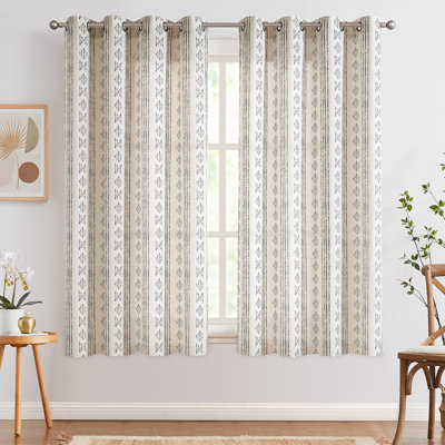 Amadas Linen Semi-Sheer Rod Pocket Curtain Pair