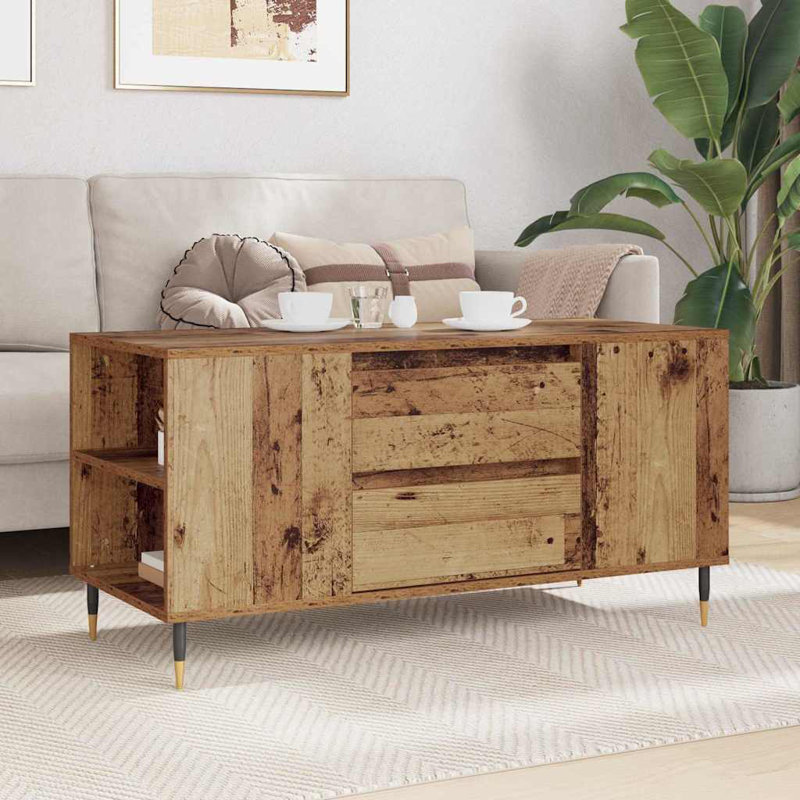 Coffee Table with Storage, Old Wood
