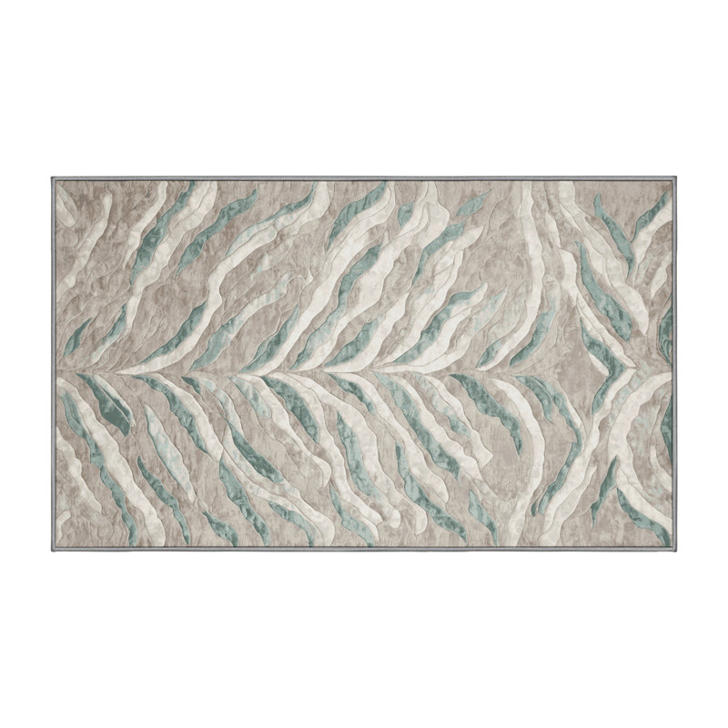 Tapis gris lavable à la machine, Rectangle 8 pi x 12 pi