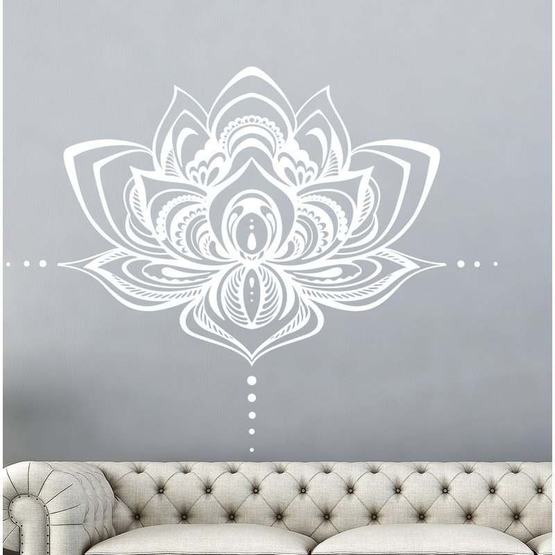 Adhésif décoratif fleur de lotus, 28 po x 36 po, Blanc